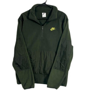 Nike Sportswear Green Tech Fleece Half ZipLong Sleeved Pullover Size Small